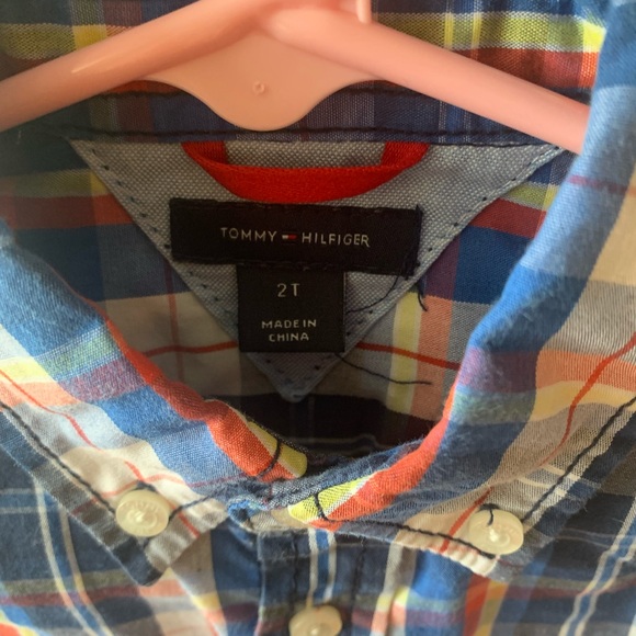 Plaid Print Tommy Hilfiger Button Down Collared Shirt - Picture 2 of 3